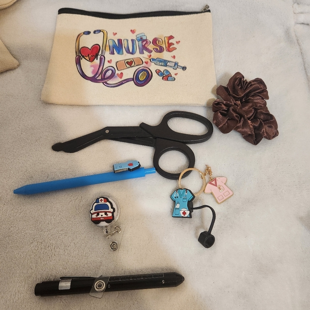 Graphic nurses pouch essentialsCanvas pouch , Semi Personalized Present-nurses